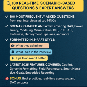 Power BI Master Interview Kit 2025: 100 Real-Time Scenario-Based Questions & Expert Answers